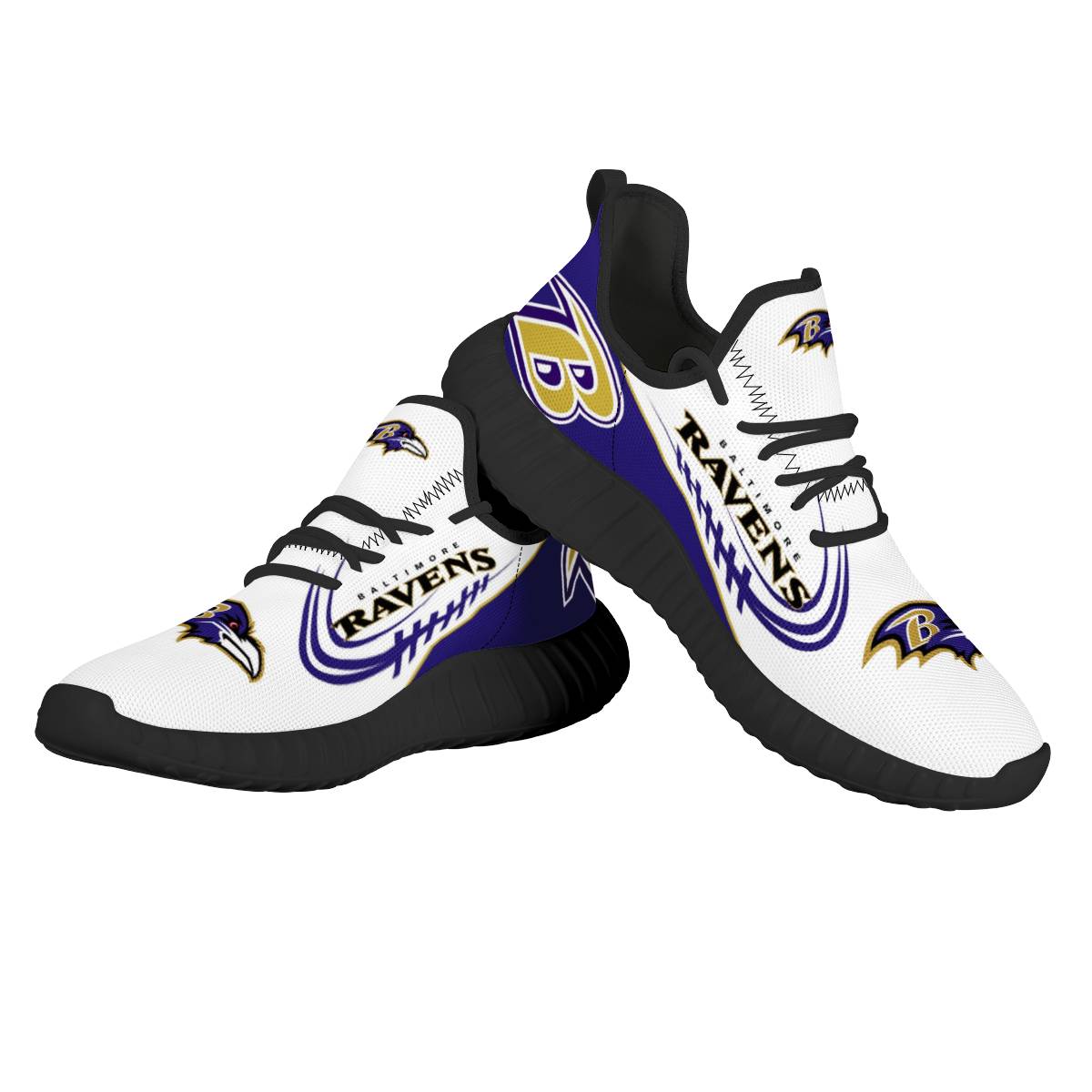 Men's Baltimore Ravens Mesh Knit Sneakers/Shoes 015